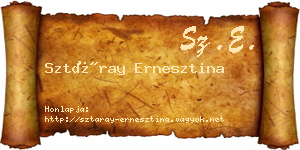 Sztáray Ernesztina névjegykártya